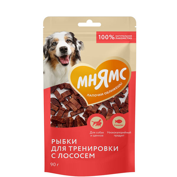 Лакомство Мнямс Рыбки для тренировки с лососем для собак и щенков, 90 г