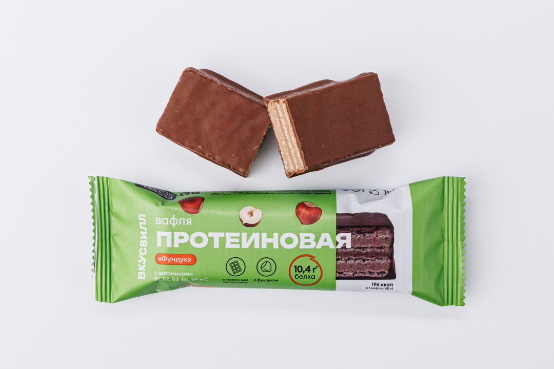 

Вафля ВкусВилл протеиновая Фундук 40 г