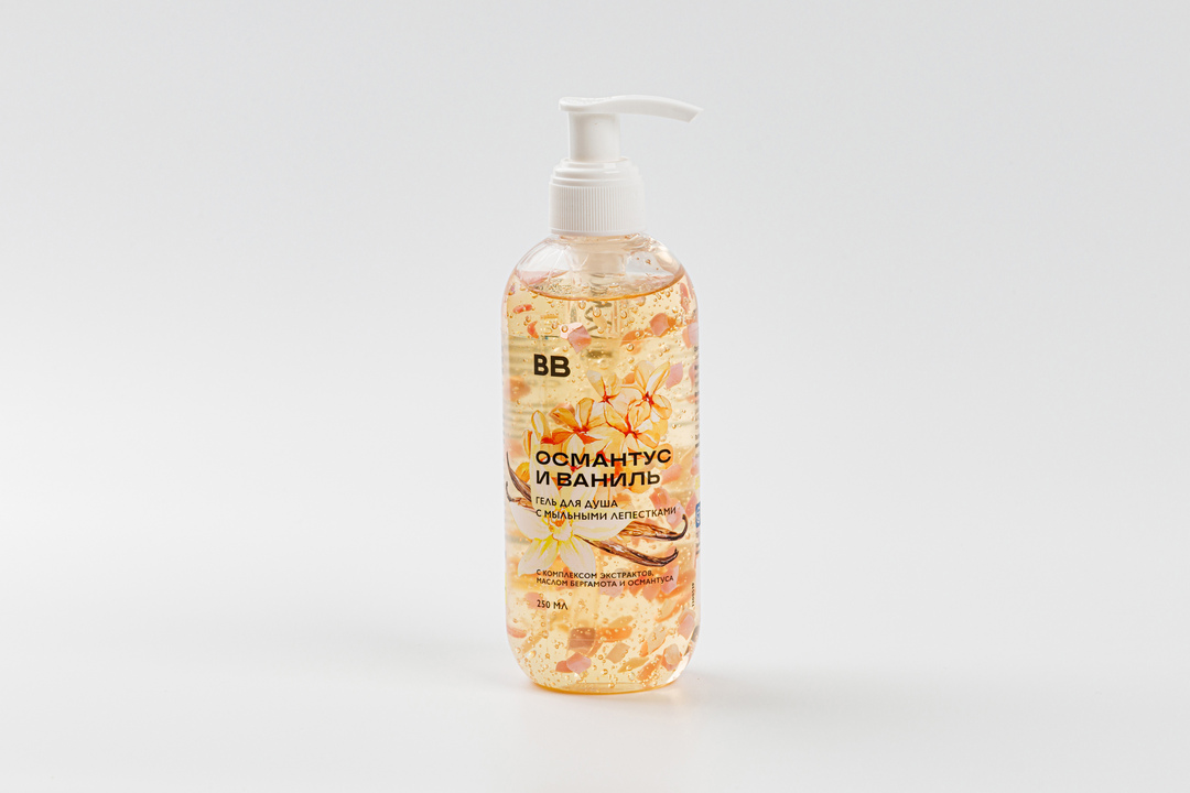 

Гель для душа ВкусВилл Османтус и ваниль с мыльными лепестками 250 мл
