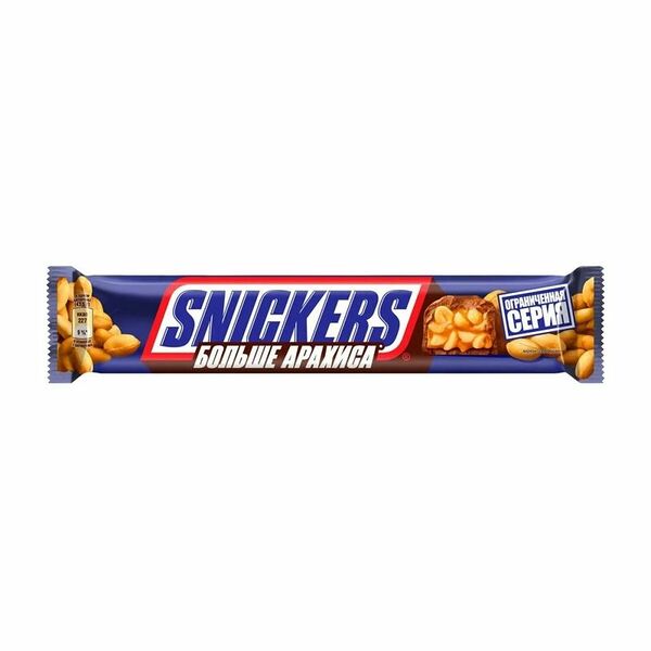 Батончик шоколадный Snickers Больше арахиса 87 г
