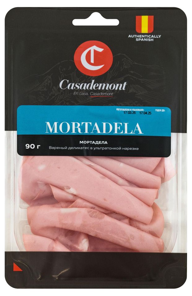 

Колбаса вареная Casademont Mortadella нарезка 90 г