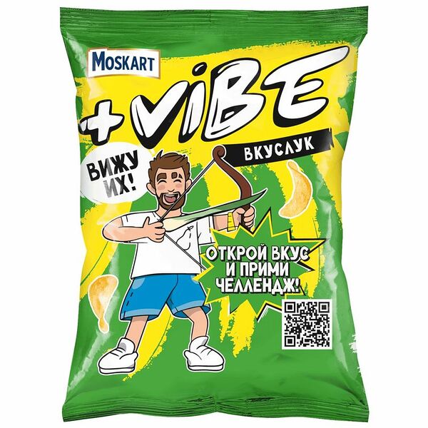 Чипсы картофельные Moskart +Vibe хрустящий со вкусом Вкуслук 50 г
