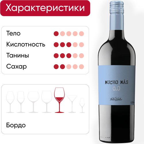 

Вино безалкогольное Mucho Mas Red красное полусухое 0.75 л