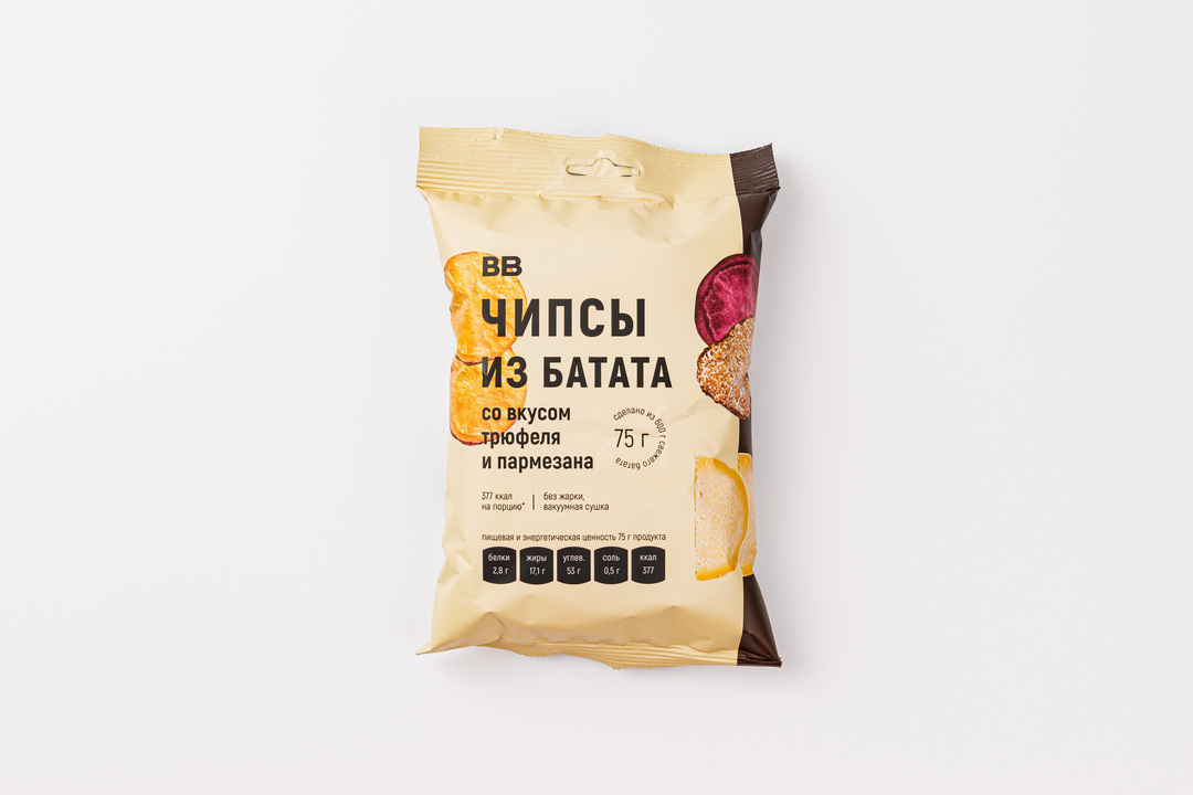

Чипсы ВкусВилл из батата со вкусом трюфеля и пармезана 75 г