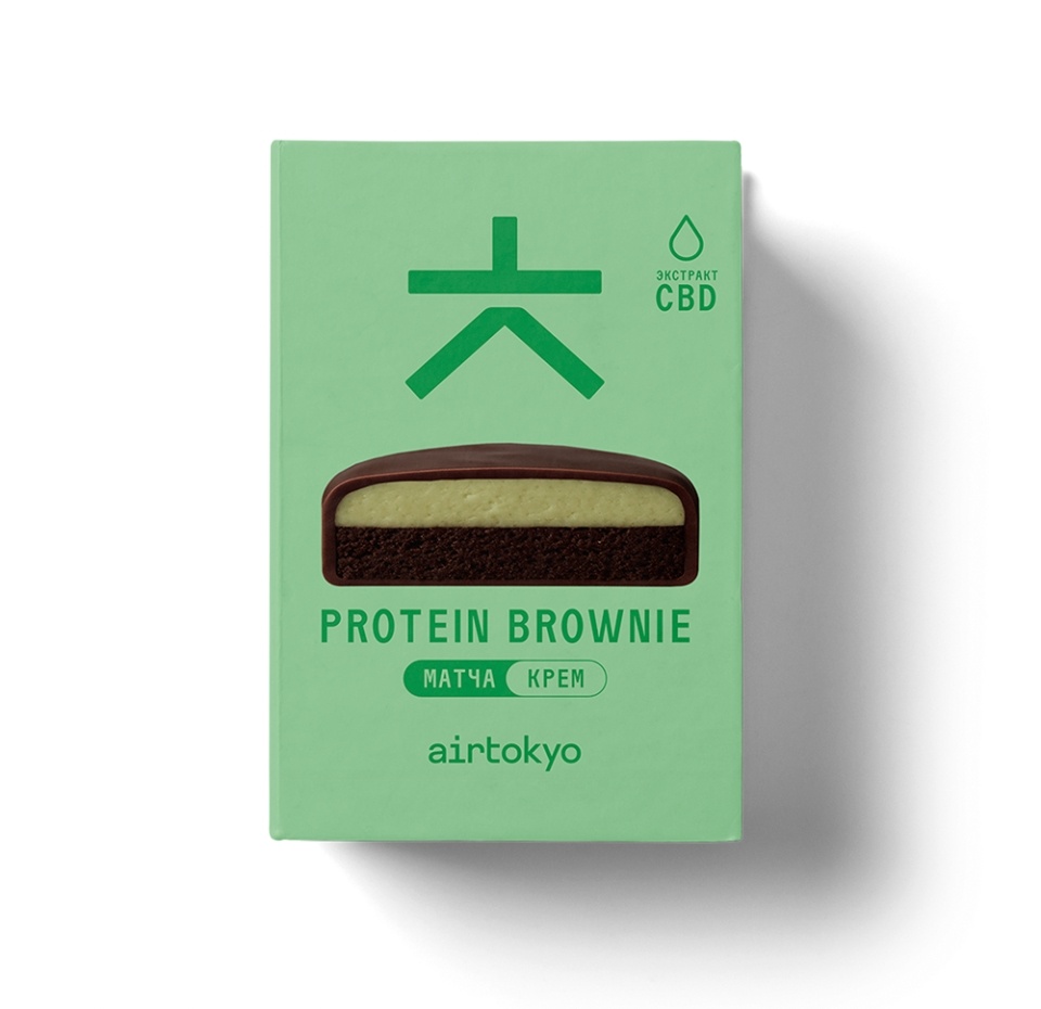 

Бисквит протеиновый Брауни Матча-крем с CBD без сахара AirTokyo 50 г