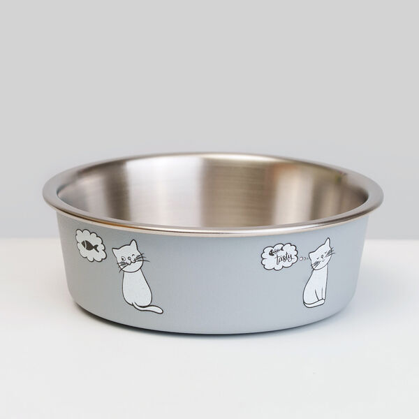 Миска Petmax Bon Appetit 450 мл серая