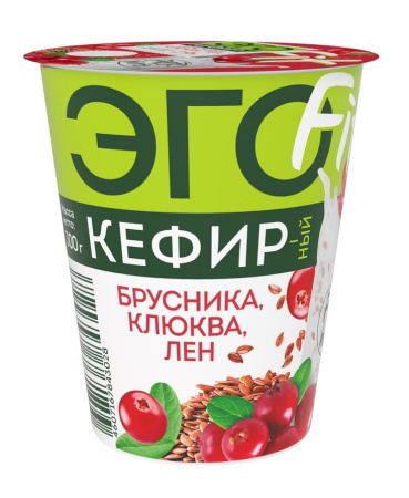 

Продукт кефирный Эго Брусника-клюква-лён 2.9% 300 г