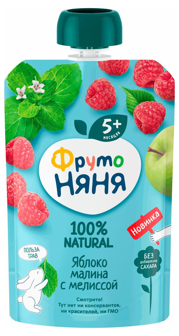 

Пюре ФрутоНяня яблоко, малина, мелисса 90 г