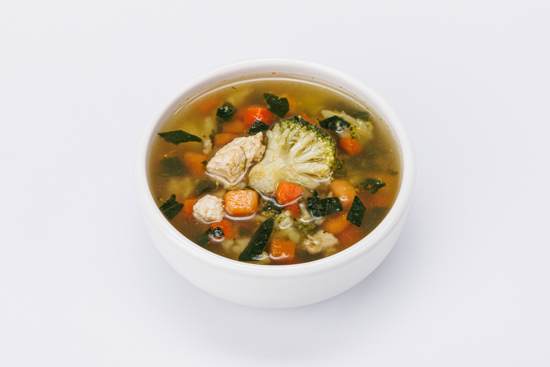 

Суп куриный ВкусВилл с бататом и брокколи 270 г