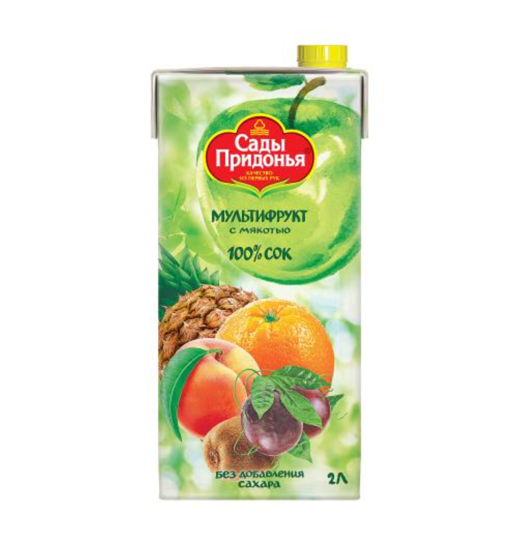 

Сок Сады Придонья Мультифрукт с мякотью 2 л