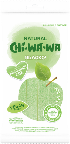 

Мармелад Chi-Wa-Wa Natural экструдированный кислый яблоко 130 г