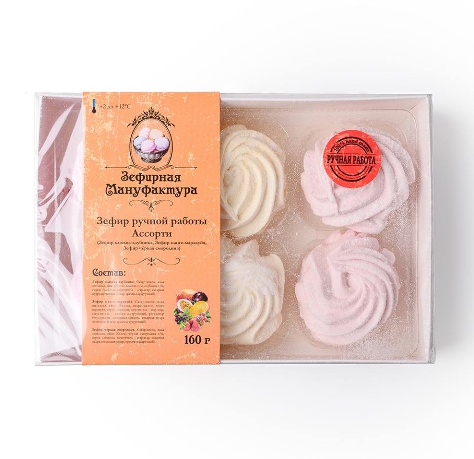 

Зефир ручной работы Зефирная мануфактура Ассорти 160 г