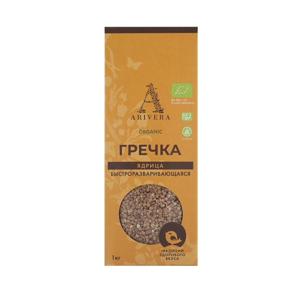 

Крупа гречневая Arivera БИО ядрица быстрого приготовления 1 кг