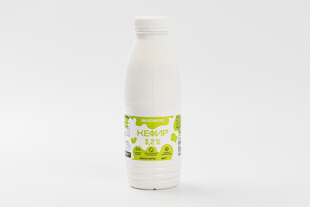 

Кефир ВкусВилл 3,2% в бутылке, 450 г