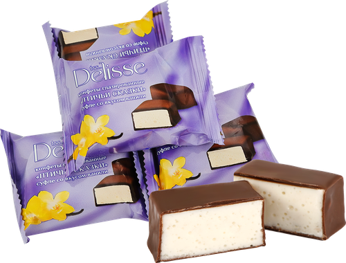 

Конфеты Лента Птичьи сказки в глазури нежное суфле вкус ванили вес