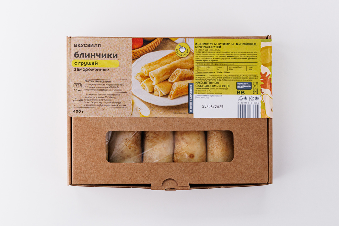 

Блинчики ВкусВилл с грушей замороженные 400 г
