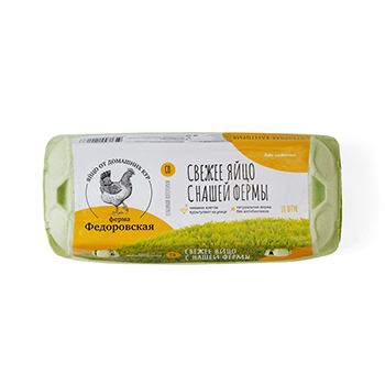 

Яйцо куриное Птицеферма Федоровская С0 10 шт 770 г