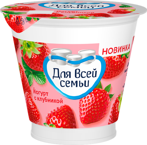 

Йогурт ложковый Для всей семьи Клубника 2% БЗМЖ 220 г