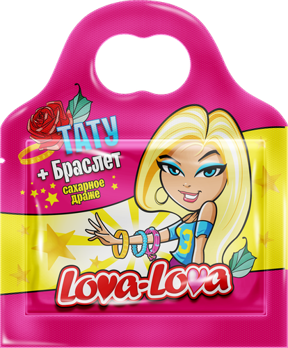 

Драже сахарное Канди Клаб Lova-Lova с браслетом и татуировкой 3 г цвет в ассортименте