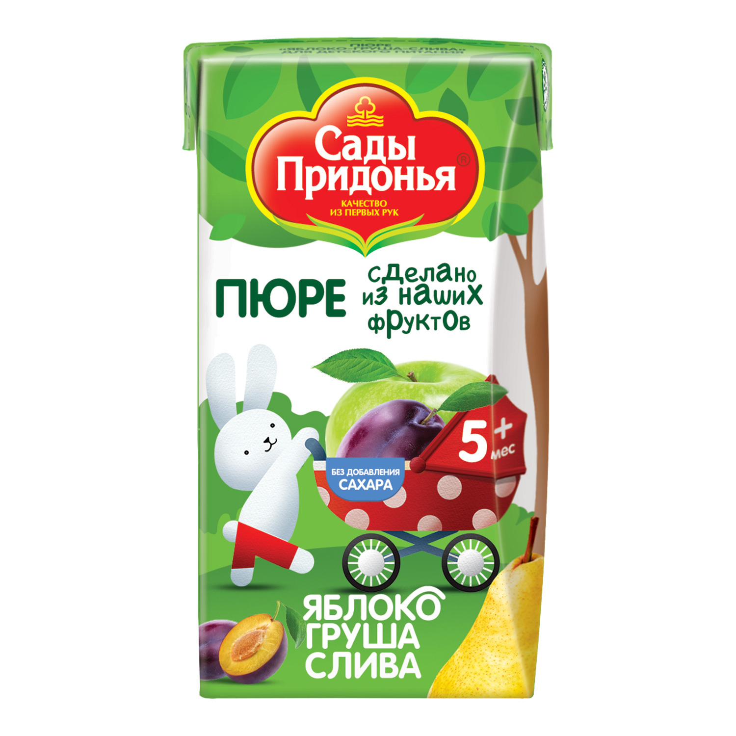 

Пюре Сады Придонья яблоко груша слива с 5 месяцев 125 г