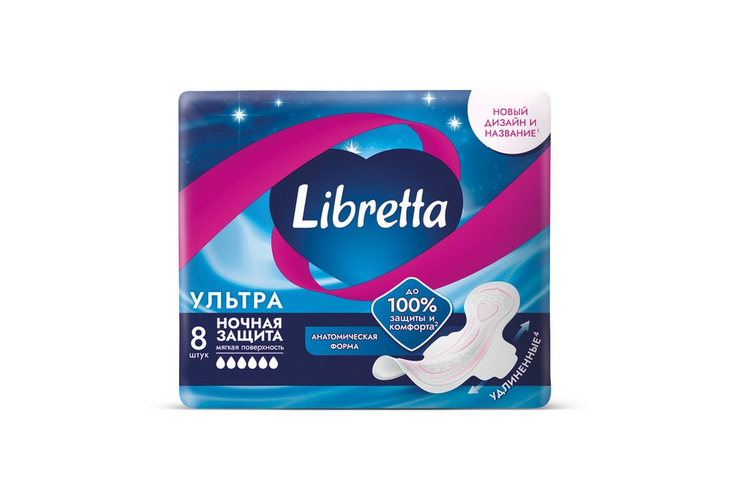 

Прокладки Libretta Ультра Ночные с мягкой поверхностью 8 шт