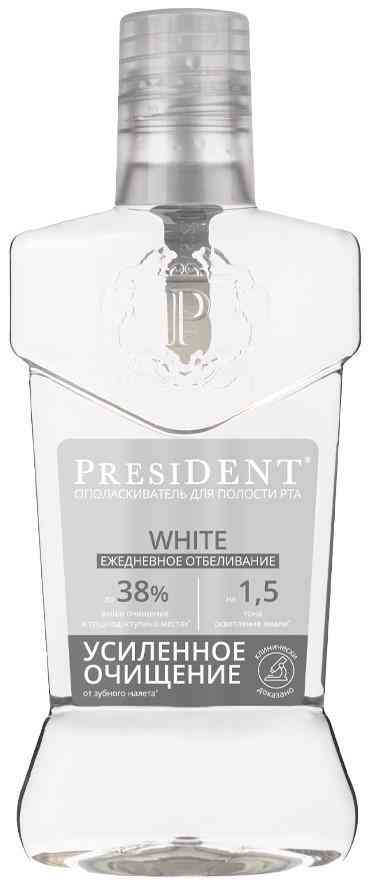 

Ополаскиватель для полости рта President White ежедневное отбеливание 400 мл