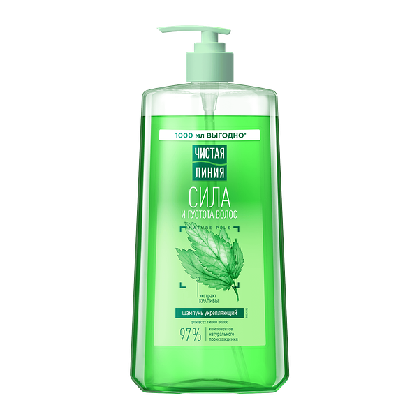 Шампунь Чистая Линия Крапива Сила и густота 1 л