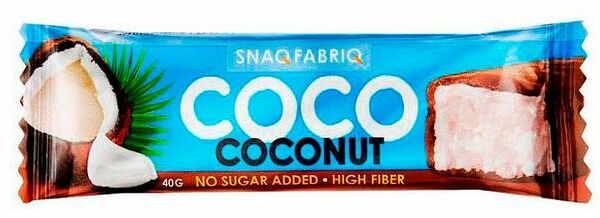Шоколадный батончик Snaq Fabriq Coco кокос 40 г