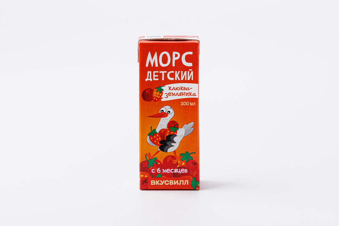 

Морс детский ВкусВилл клюква-земляника 200 мл