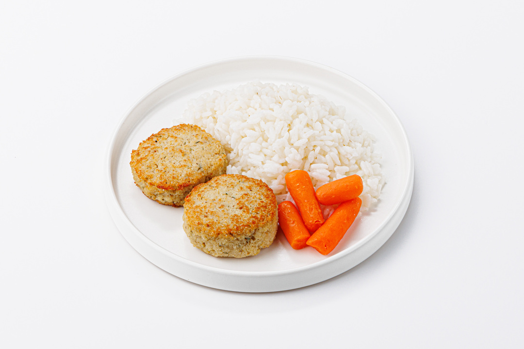 

Котлетки рыбные ВкусВилл из филе хека с рисом и морковью мини 250 г