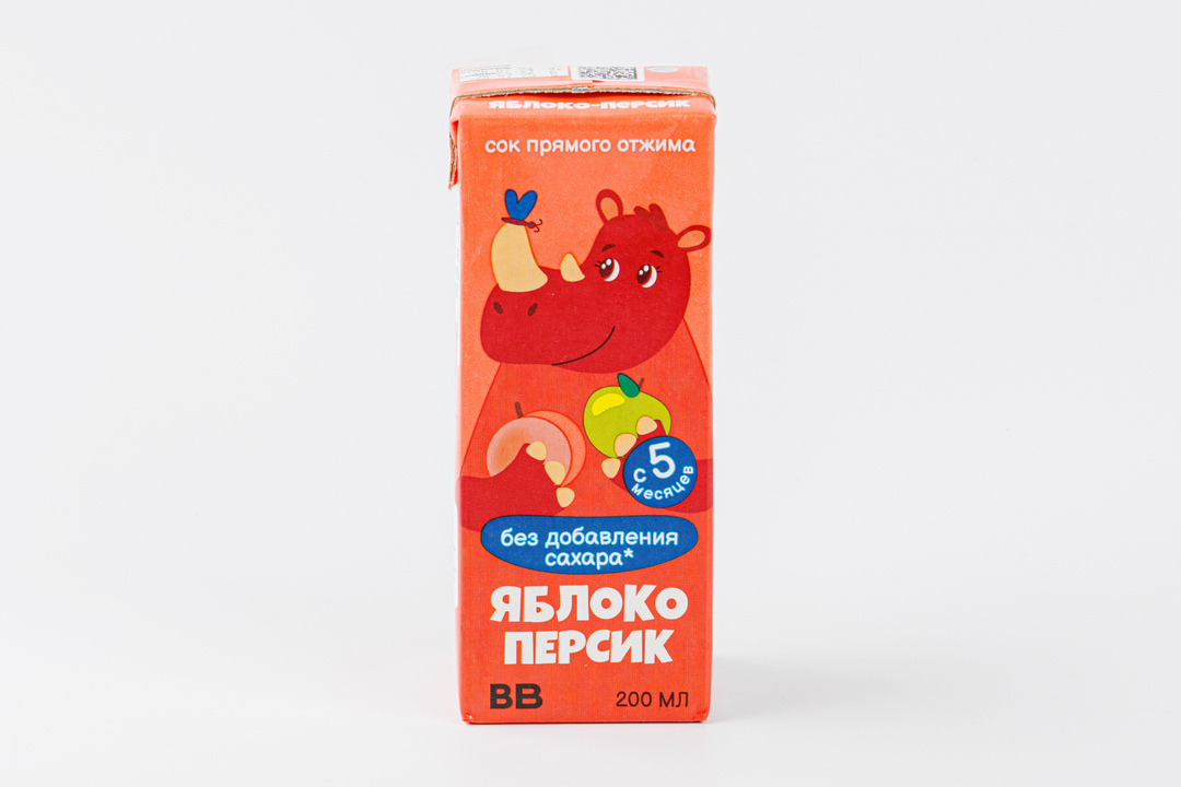 

Сок детский яблоко-персик прямого отжима 200 мл