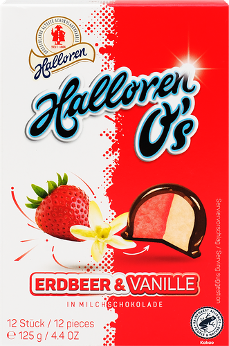Конфеты шоколадные Halloren Erdbeer & Vanille клубника и ваниль 125 г
