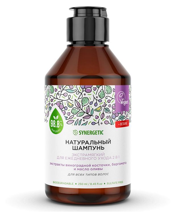 

Шампунь Synergetic Экстрамягкий 2 в 1 250 мл