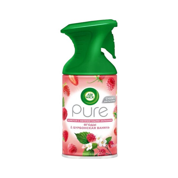Освежитель воздуха Air Wick Pure в аэроз упак Счастье в каждой ноте Ягоды & Бурбонская ваниль 250мл