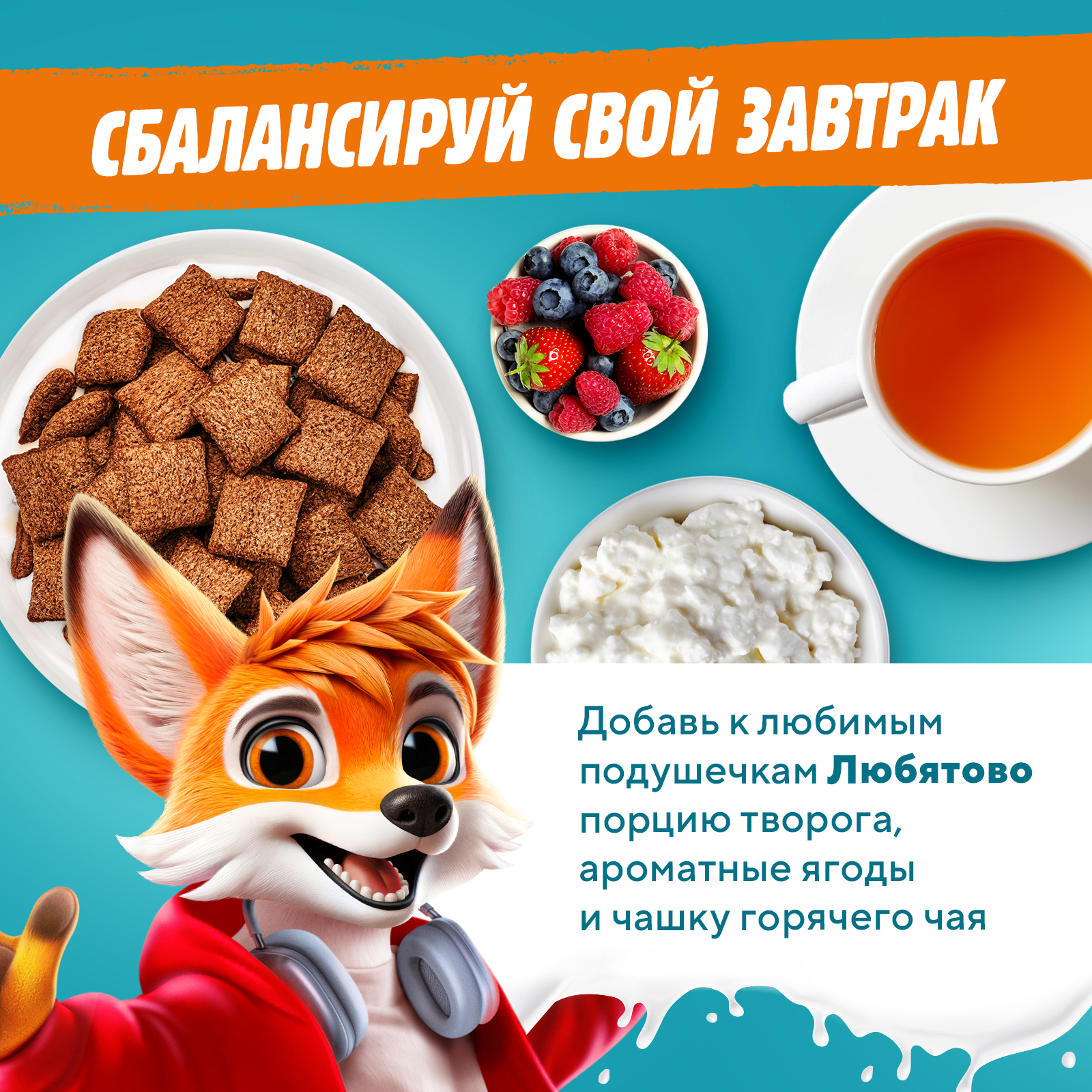 

Завтрак готовый Любятово Подушечки с начинкой манго 220 г