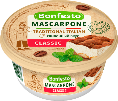 

Сыр Bonfesto Маскарпоне 78%, без змж, 250 г