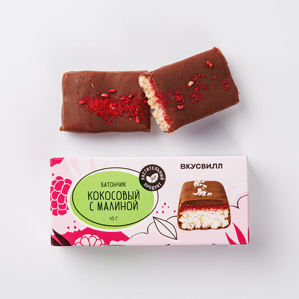 Батончик кокосовый с малиной 45 г