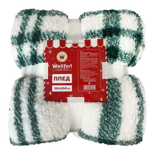 Плед Wellfort Клетка зеленый 150x200 см
