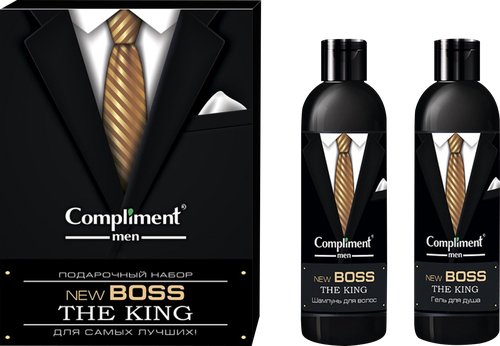 

Набор косметики Compliment Men New Boss The King Шампунь для волос 250 мл, Гель для душа 250 мл