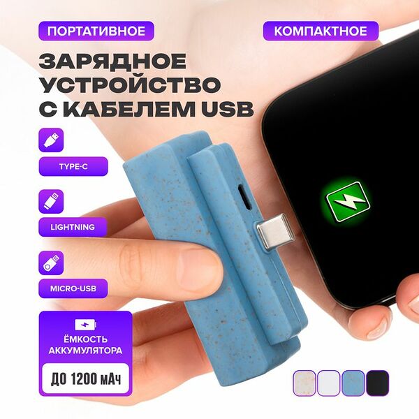 Портативное зарядное устройство с кабелем USB, FLARX, в ассортименте