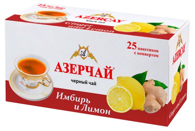 

Чай чёрный Азерчай Имбирь и лимон 25 пакетиков 45 г