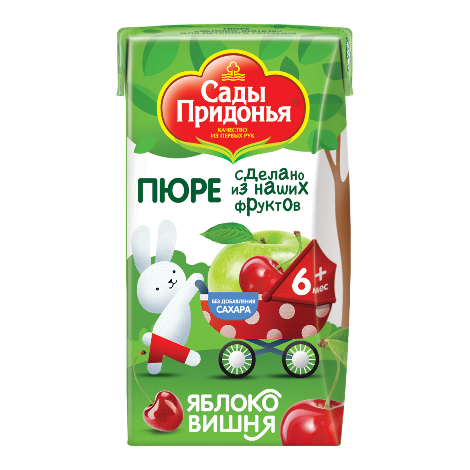 

Фруктовое пюре Сады Придонья вишня-яблоко с 6 месяцев 125 г