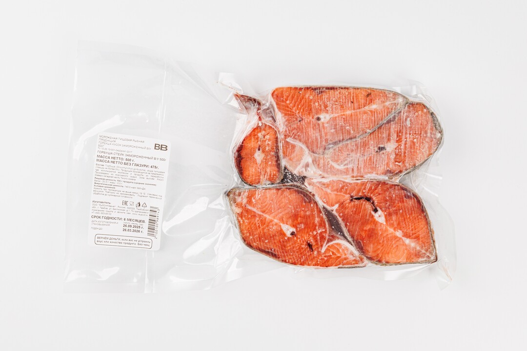 

Горбуша ВкусВилл стейк замороженный 500 г