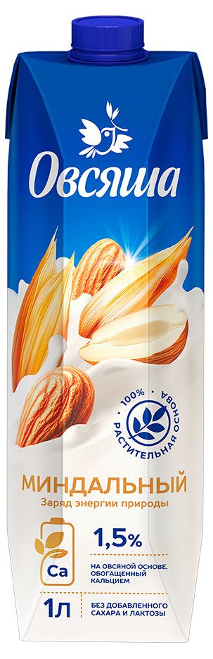 

Напиток растительный Овсяша Овсяно-миндальный 1.5% 1 л