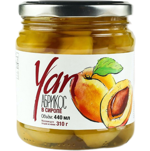 Абрикосы Yan в сиропе 440 мл