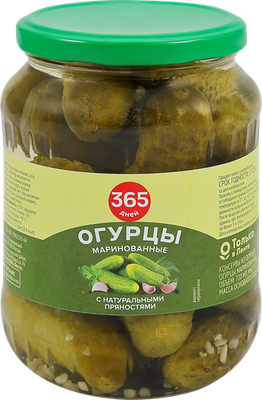 Огурцы маринованные 365 дней 1.5 л