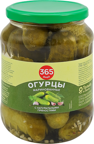 Огурцы маринованные 365 ДНЕЙ, 1,5л