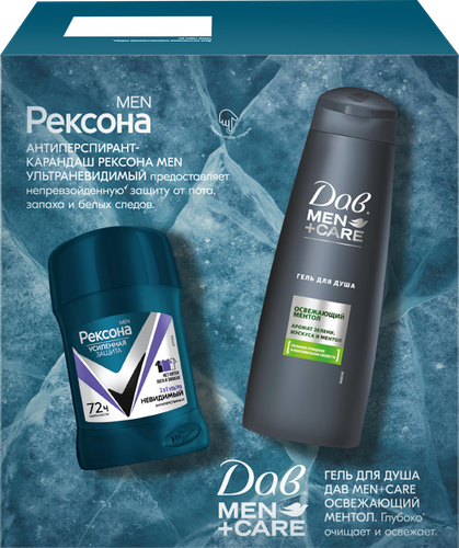 

Набор Рексона Men Дав Men Care Active Power: Дезодорант-карандаш 50 мл, Гель для душа 225 мл