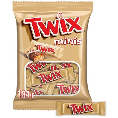 Шоколадные конфеты Twix Минис (Minis) пакет 184 г