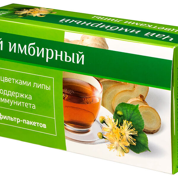 Erkapharm Чай имбирный с цветками липы фильтр-пакеты 20 шт